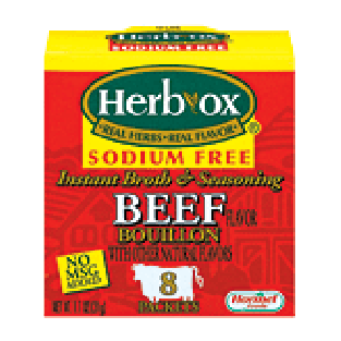 Herb-Ox Bouillon Packets Beef Instant Broth & Seasoning Sodium Fr1.1oz