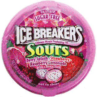 Ice Breakers Sours sour mints, berry splash, strawberry, raspberr1.5oz