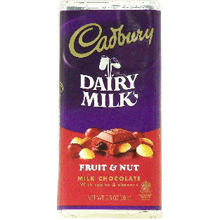 Cadbury Dairy Milk milk chocolate bar with raisins & almonds  3.5oz