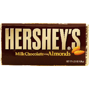 Hershey's  milk chocolate with almonds candy bar 4.25oz
