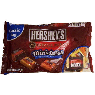 Hershey's Special Dark miniatures; mildly sweet assorted small can 11oz
