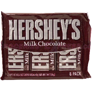 Hershey's  milk chocolate candy bars, 6-count  9.3oz