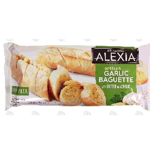 Alexia  artisan garlic baguette with butter and garlic, twin pack12-oz