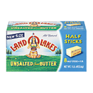 Land O Lakes(R)  unsalted sweet butter, 8 half sticks 1lb