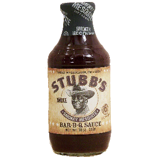 Stubb's  smokey mesquite bar-b-q sauce, sweet 18oz