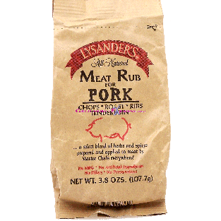 Lysander's  meat rub for pork; chops, roast, ribs and tenderloin 3.8oz