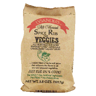 Lysander's  spice rub for veggies, all natural 3.8oz