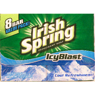 Irish Spring  deodorant soap, icy blast, 4-oz. bars 8ct