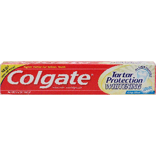 Colgate  fluoride toothpaste, tartar control whitening, crisp min6.4oz