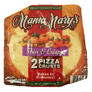 Mama Mary's  pizza crusts, thin & crispy, 2 crusts, refrigerate af 16oz