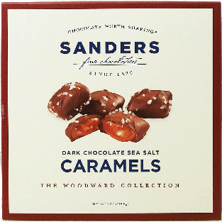 Sander's fine chocolatier dark chocolate sea salt caramels; The Woo7oz
