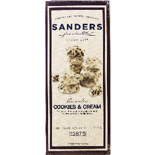 Sander's fine chocolatier Crunchers cookies & cream swirled in a3.75oz