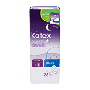 Kotex U overnight maxi pad  28ct