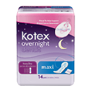 Kotex U overnight maxi pads  14ct