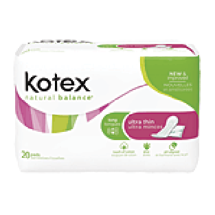 Kotex U ultra thin long pads  20ct
