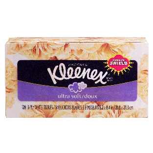 Kleenex  ultra soft 3-ply white tissues 120ct
