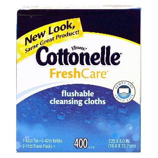 Cottonelle Fresh Care flushable moist wipes, 1 42-ct tub, 8 42-ct400ct