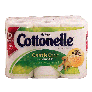 Cottonelle Gentle Care 1-ply toilet paper with aloe & e, 12 double12pk
