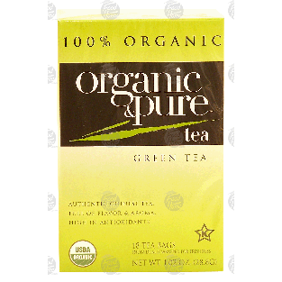 Organic & Pure  green tea, 18 tea bags 1.02-oz