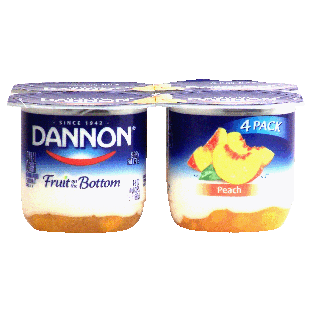 Dannon Fruit on the Bottom lowfat yogurt, peach, fruit on the botto4pk