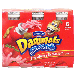 Dannon Danimals smoothie; strawberry explosion, 6- 3.1fl. oz bottle6pk