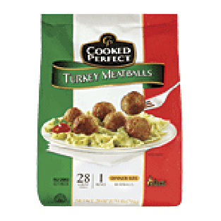 Cooked Perfect  turkey meatballs, 24 count, 1 ounce dinner size m24-oz