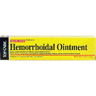 Top Care  medicated hemorrhoidal ointment, relieves painful, itchin2oz