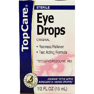 Top Care Original eye drops, redness reliever, tetrahydrozolin0.5fl oz