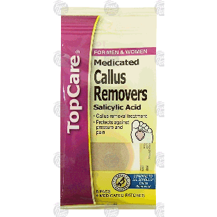 Top Care  medicated callus removers, salicyclic acid, 6 pads, 4 me 10ct