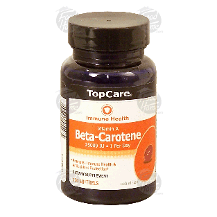 Top Care Immune Health 25000 iu vitamin beta carotene softgels, h 100ct