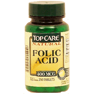 Top Care Balanced Health 400 mcg folic acid tablets  250ct