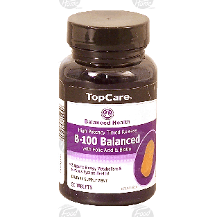 Top Care Balanced Health vitamin b 100 tablets, b-complex  50ct