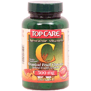 Top Care  500 mg chewable vitamin c tablets, tropical fruit flavo100ct