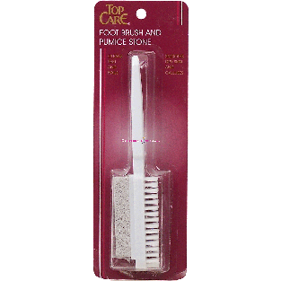 Top Care  foot brush and pumice stone, cleans feet and nails, smoot 1ct