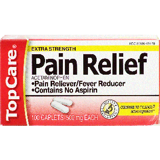 Top Care  pain reliever/fever reducer, contains no aspirin, 500 m100ct