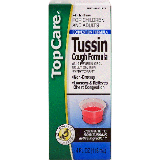 Top Care  loosens & relieves chest congestion, guaifenesin oral 4fl oz