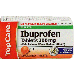 Top Care  pain reliever/fever reducer, ibuprofen tablets 200 mg 100ct