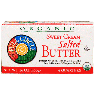 Full Circle  sweet cream salted butter, 4-quarters 16oz