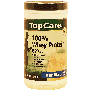 Top Care  100% whey protein dietary supplement, vanilla 1lb