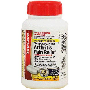 Top Care  arthritis pain relief, acetaminophen 650-mg, caplets 150ct