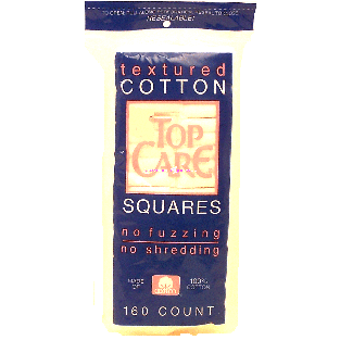 Top Care  cotton squares, textured, no fuzzing, no shredding 160ct