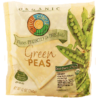 Full Circle Organic green peas, steams in bag 12-oz