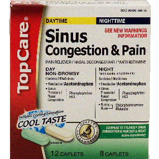 Top Care  sinus congestion & pain, daytime & nighttime pack, cool  20ct