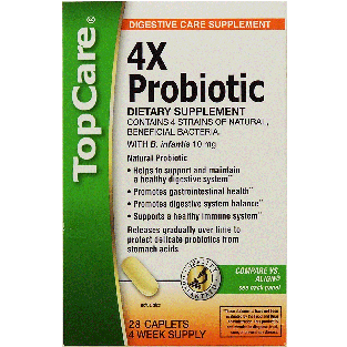 Top Care 4x Probiotic dietary supplement, contains 4 strains of na 28ct