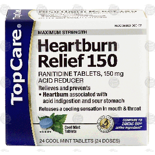 Top Care  maximum strength heartburn relief 150; ranitidine tablet 24ct
