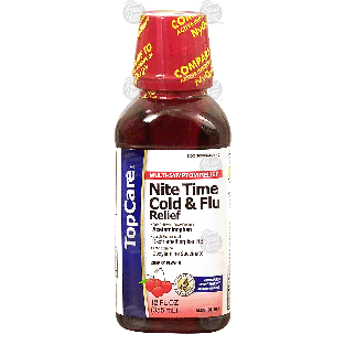 Top Care  nite time cold & flu relief, multi-symptom relief, ch 12fl oz