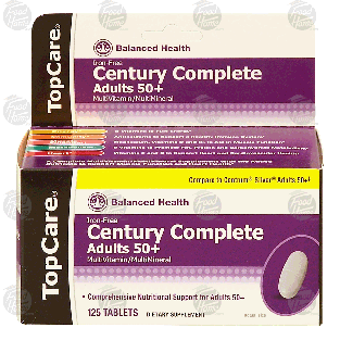 Top Care Century Complete adults 50+; multivitamin/multimineral,  125ct