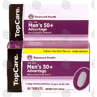 Top Care Men's 50+ advantage; multivitamin/multimineral tablets  65ct