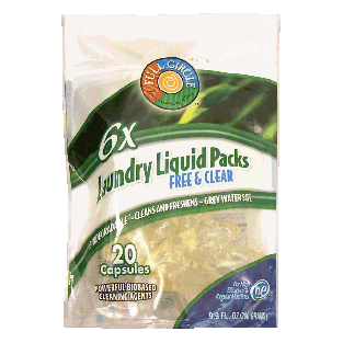 Full Circle  6x laundry liquid packs, free & clear, for high e9.9fl oz