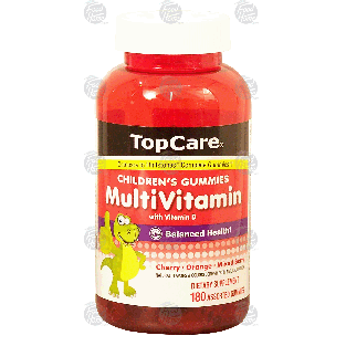 Top Care  children's gummies multivitamin with vitamin d, cherry, 180ct